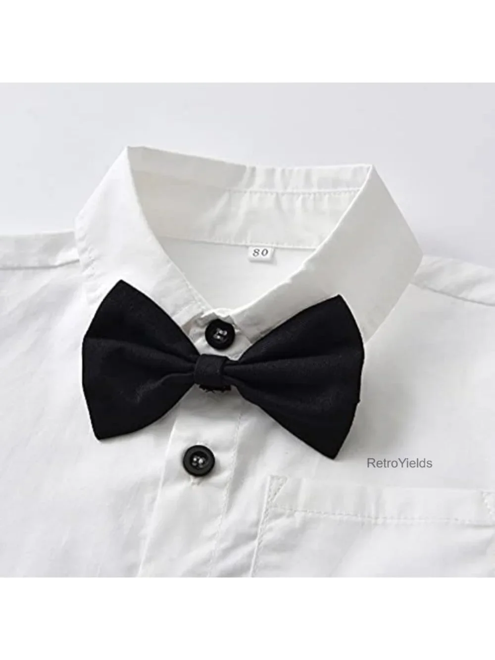 Baby Boys Christmas Outfit Bowtie Shirt Suspenders Pants Tuxedo Suit